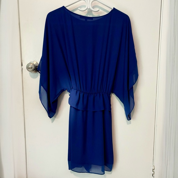 BCBG MaxAzria XS Blue Cocktail Drapy Flowy Dress - Picture 5 of 5